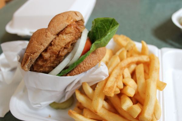 Loving Hut Spicy Crispy Burger