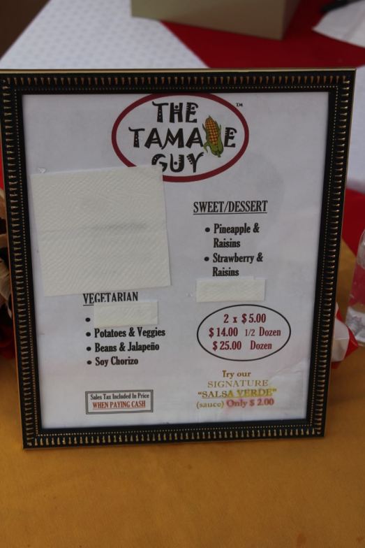 The Tamale Guy Vegan Menu
